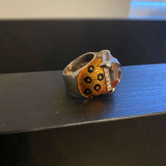 Gold Over Silver Statement Ring - Picture 2 of 4